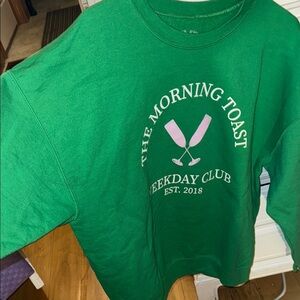 The Morning Toast Weekday Club Green Graphic Sweatshirt